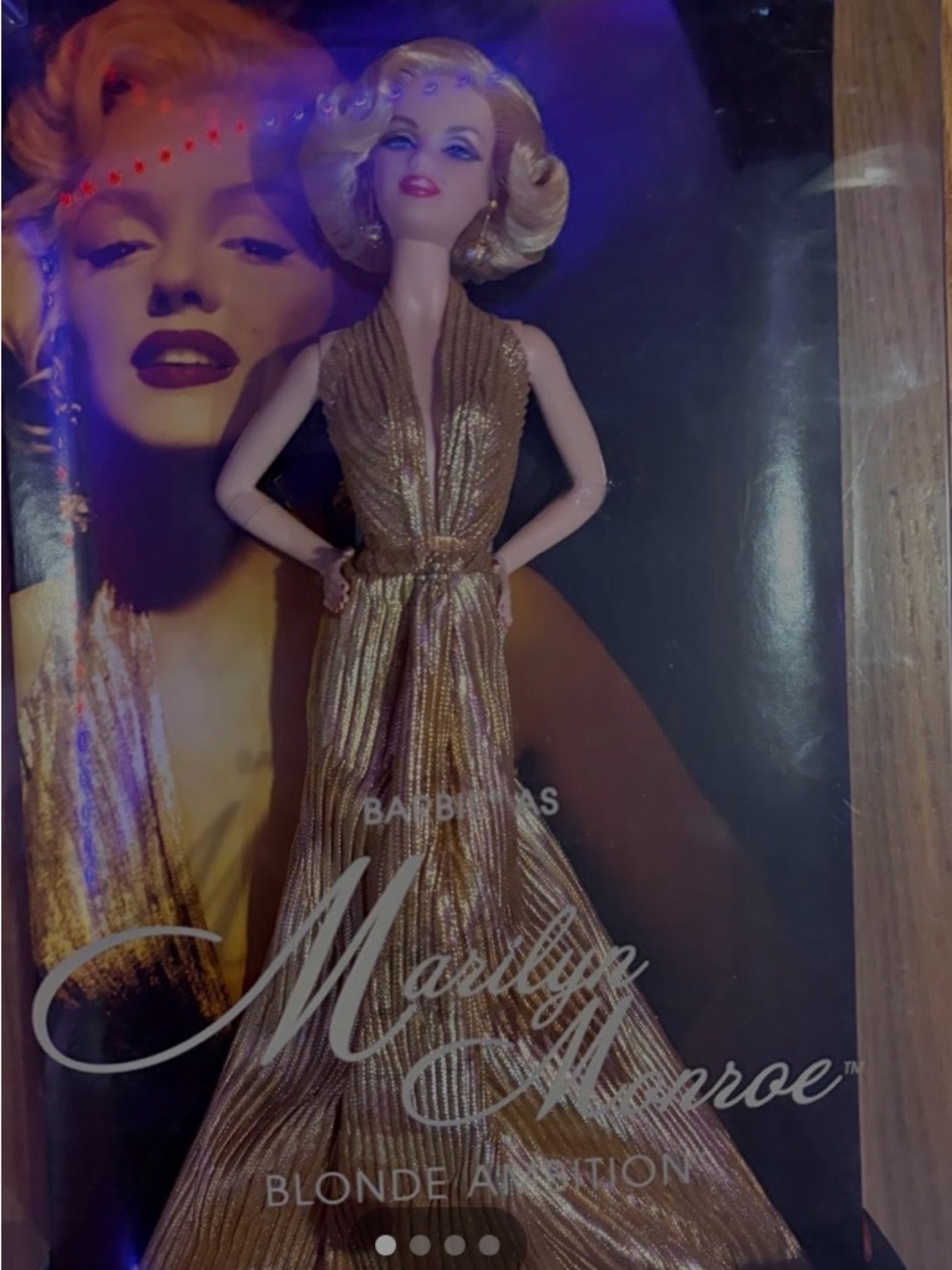 Barbie Gold Pleated Lame Evening Gown